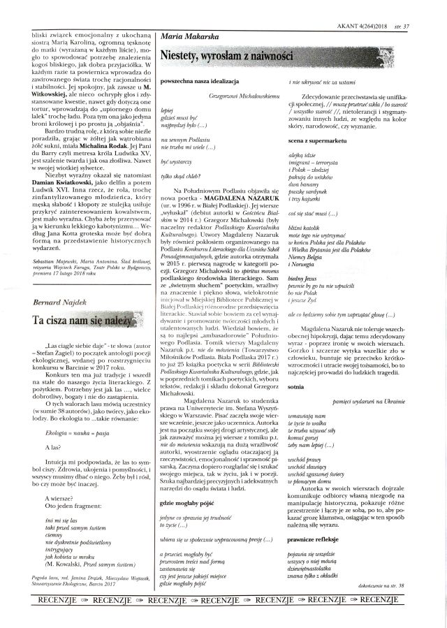 Akant nr 4-2018 rec. tomiku Magdaleny Nazaruk 11