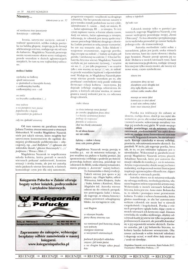 Akant nr 4-2018 rec tomiku Magdaleny Nazaruk 21